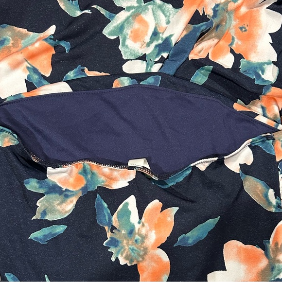 Vanilla Bay Women's Blue Floral Strapless Full Length Maxi Dress Size Medium - Picture 4 of 8